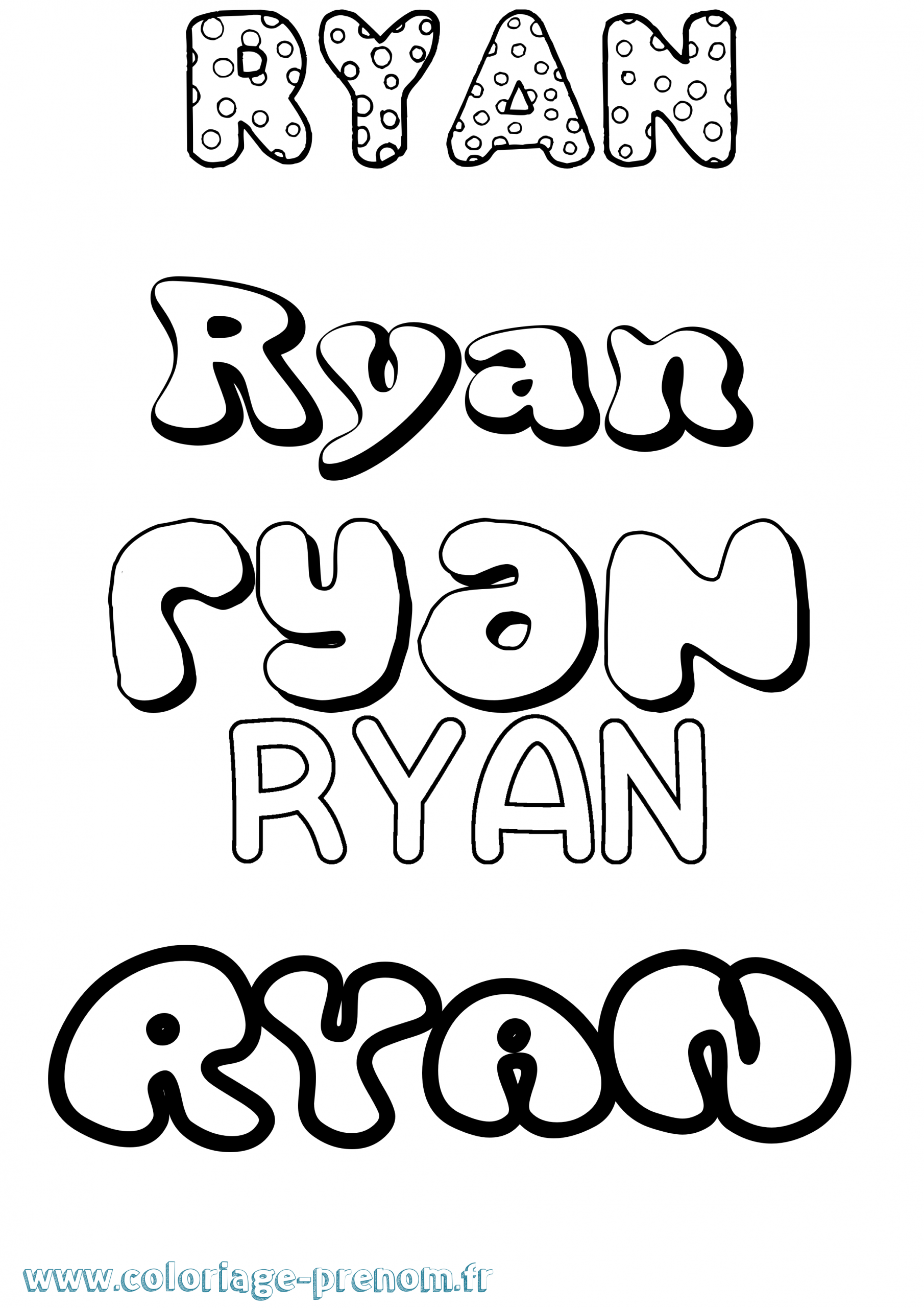 Coloriage Du Prénom Ryan : À Imprimer Ou Télécharger tout Dessin F 3D,