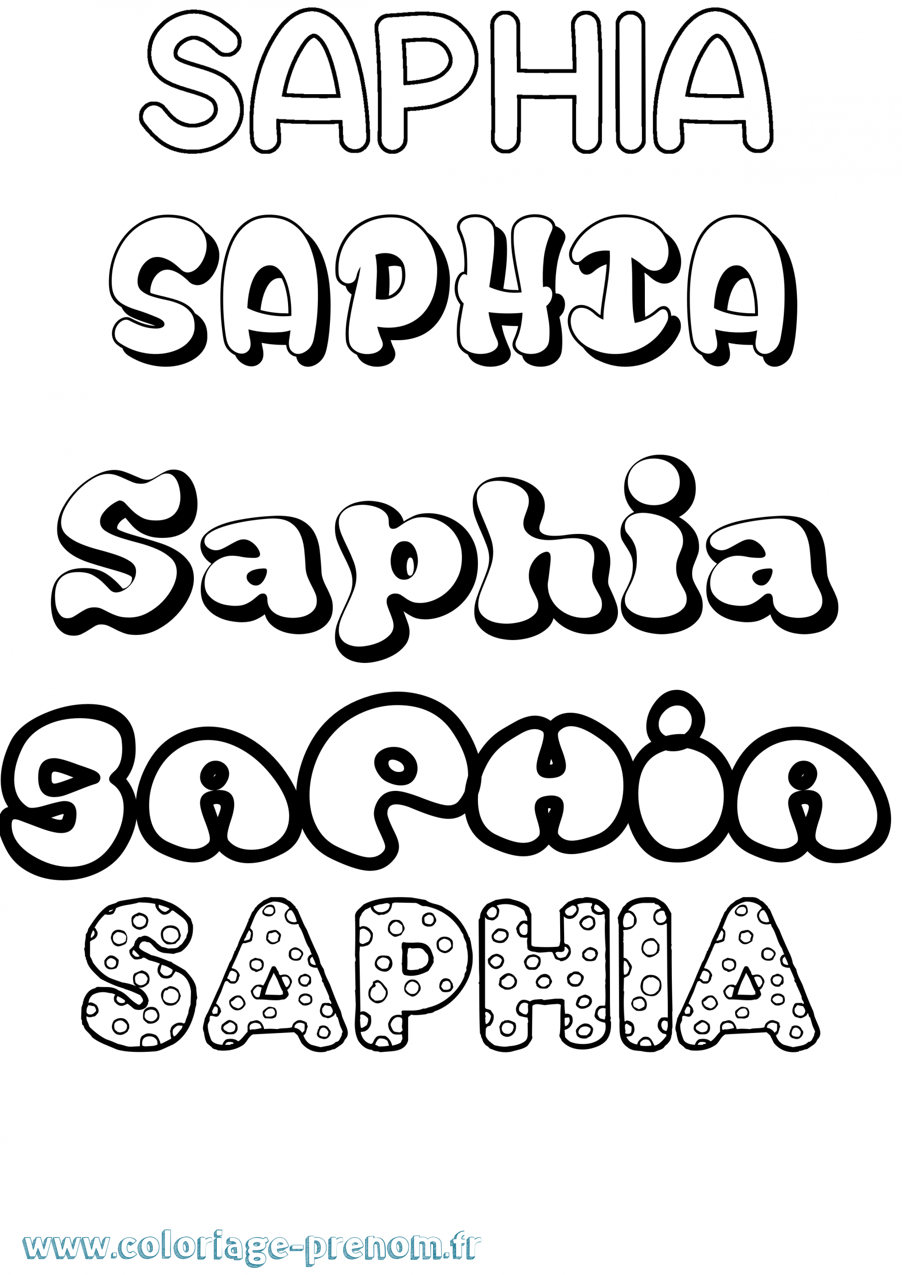 Coloriage Du Prénom Saphia : À Imprimer Ou Télécharger destiné Coloriage Alpha O