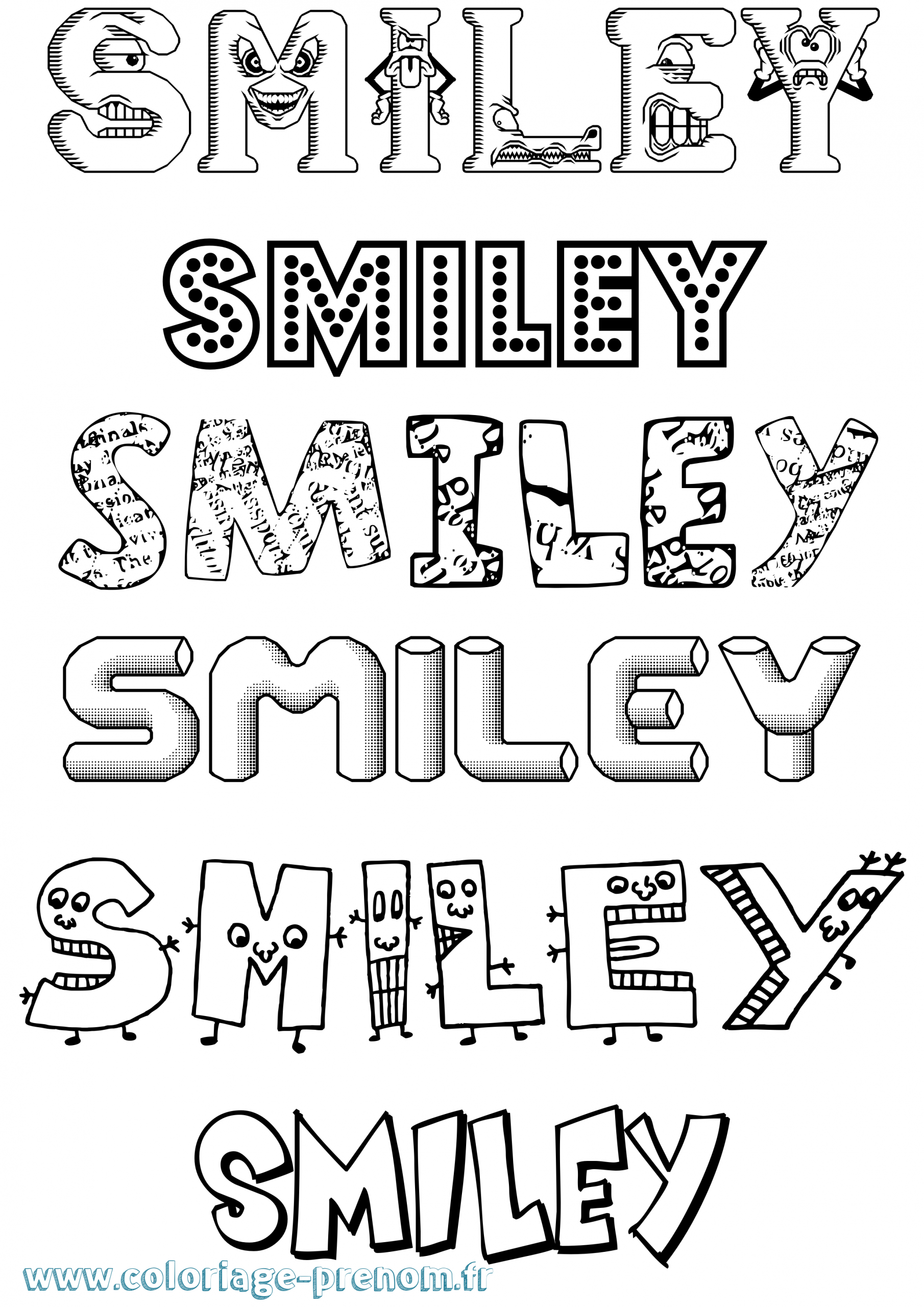 Coloriage Du Prénom Smiley : À Imprimer Ou Télécharger intérieur Coloriage Son F