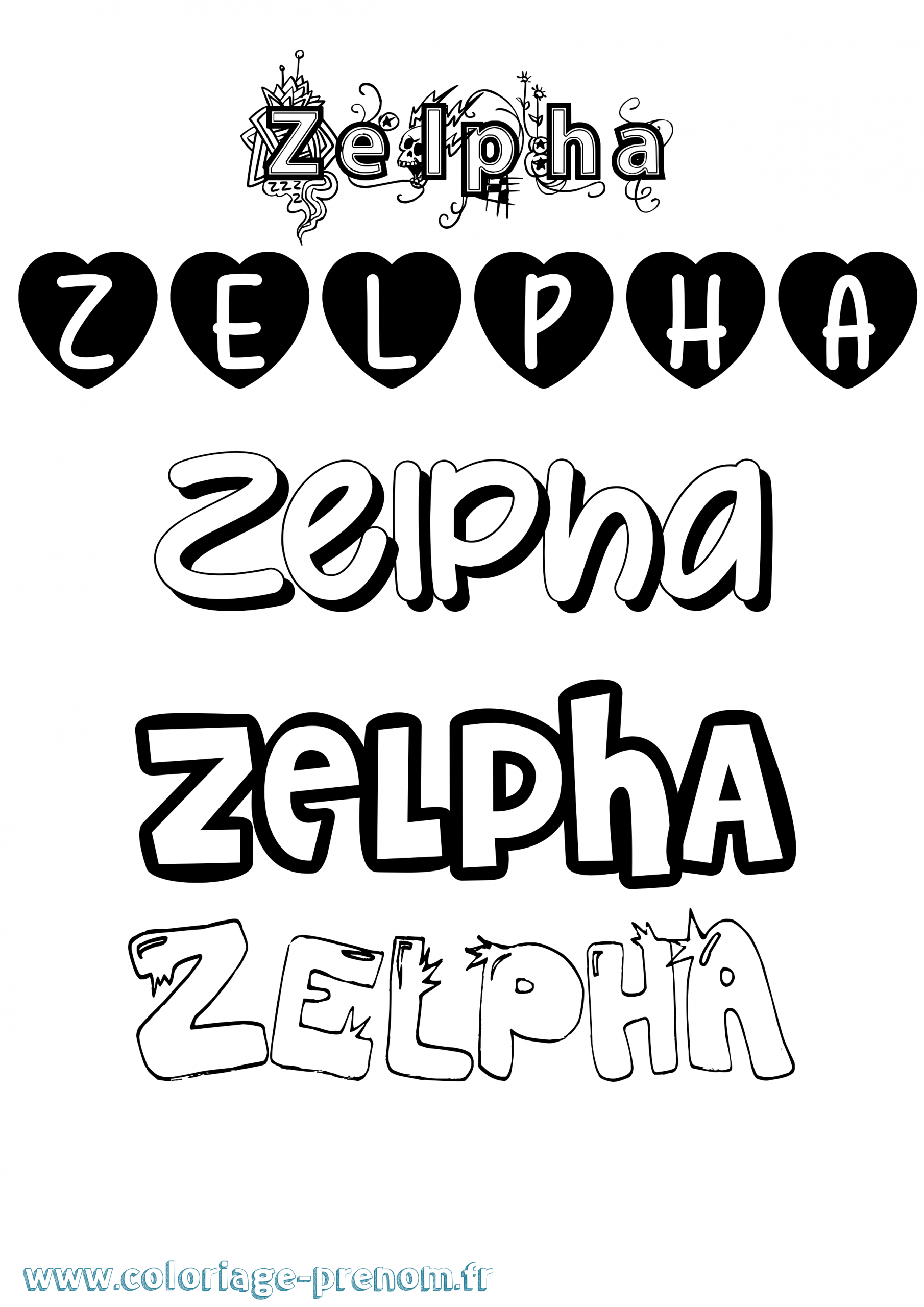 Coloriage Du Prénom Zelpha : À Imprimer Ou Télécharger avec Coloriage Alpha B