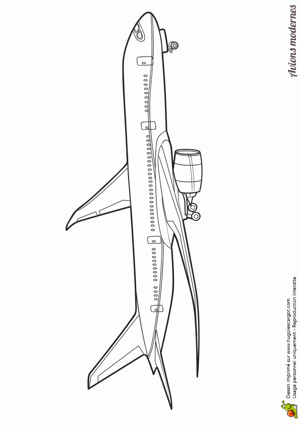 Coloriage D&amp;#039;Un Avion Moderne, Un Airbus avec Coloriage Avion