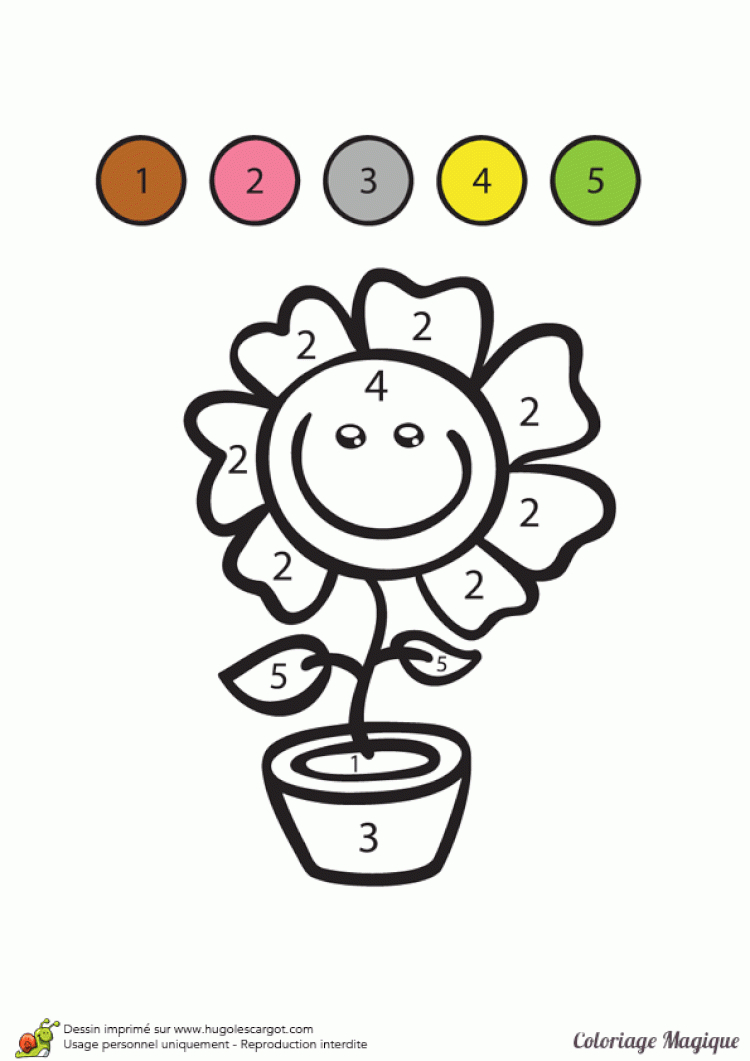 Coloriage D&amp;#039;Un Coloriage Magique Maternelle, Une Fleur En pour Coloriage Une Fleur