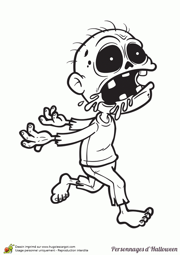 Coloriage D&amp;#039;Un Mini Zombie Pour Halloween dedans Dessin Qui Fait Peur Facile