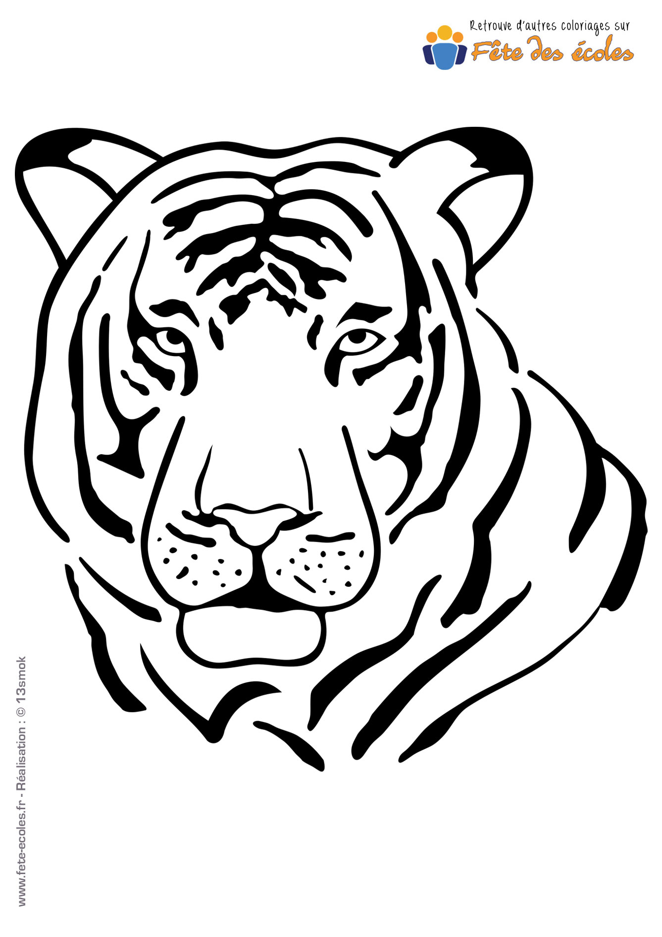 Coloriage D&amp;#039;Une Tête De Tigre encequiconcerne Coloriage Tigre