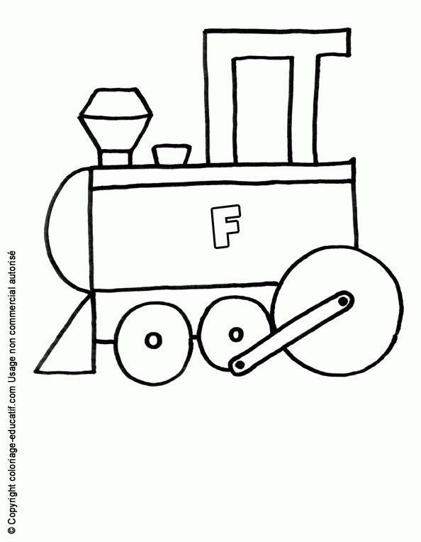 Coloriage Educatif: Alphabet-Train-F.gif tout Coloriage De F