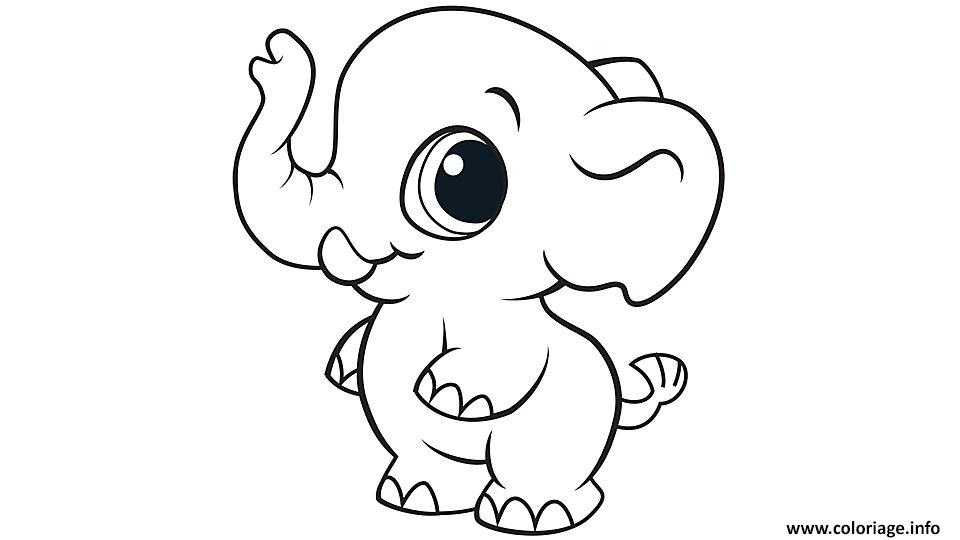 Coloriage Elephant Cute Mignon Animaux Dessin Animaux concernant Dessin Coloriage Éléphant