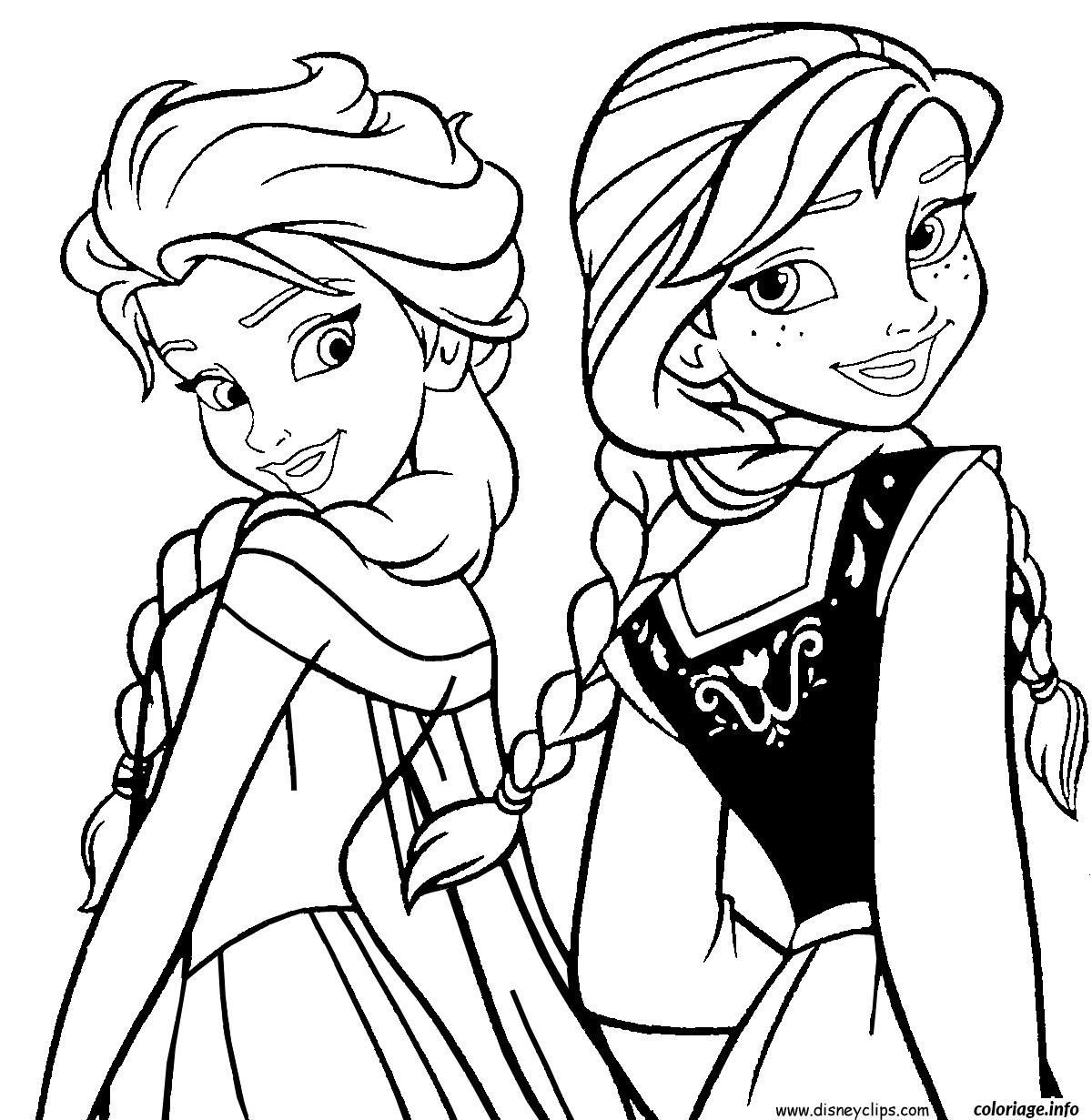 Coloriage Elsa Et Anna Reine Des Neiges Dessin À Imprimer intérieur Dessin Coloriage Elsa