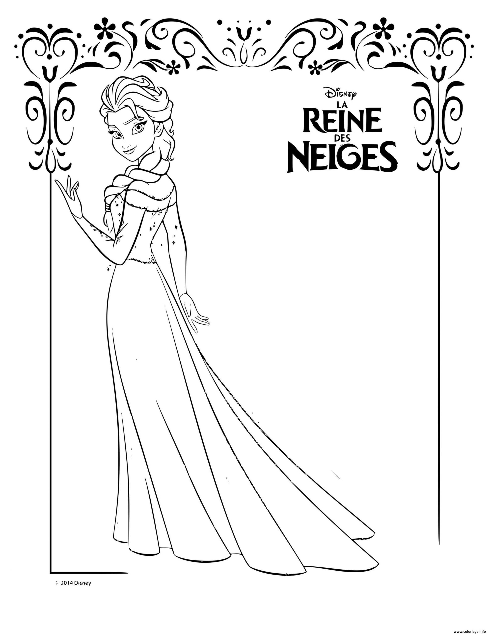 Coloriage Elsa Et Sa Robe De Glace Frozen Disney Dessin avec Dessin Coloriage Frozen 2