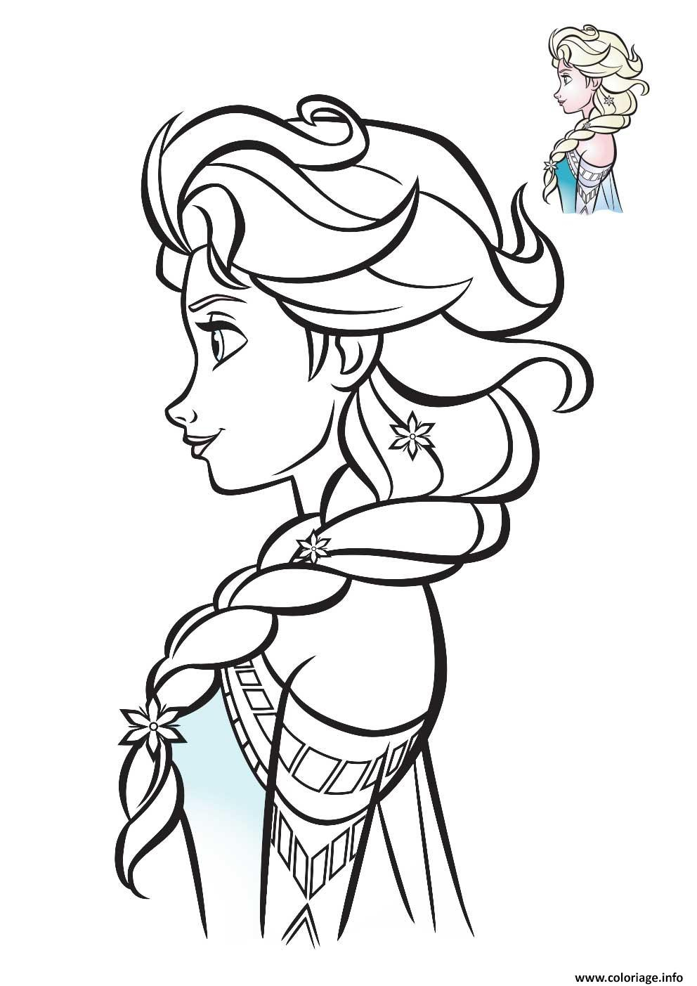 Coloriage Elsa Reine Des Neiges De Profil 2018 Dessin La dedans Coloriage Reine Des Neiges