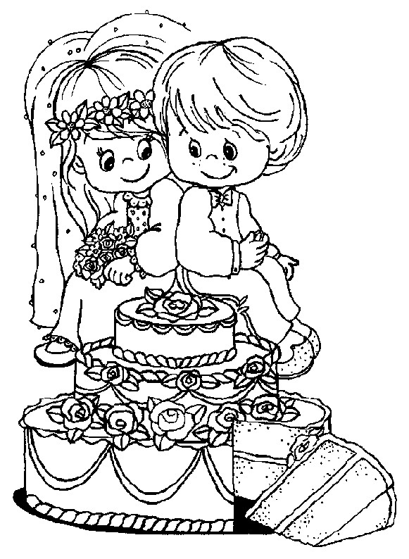 Coloriage Enfants Mignons Et Mariage Dessin Gratuit À Imprimer pour Coloriage 2 Alliance Mariage Dessin