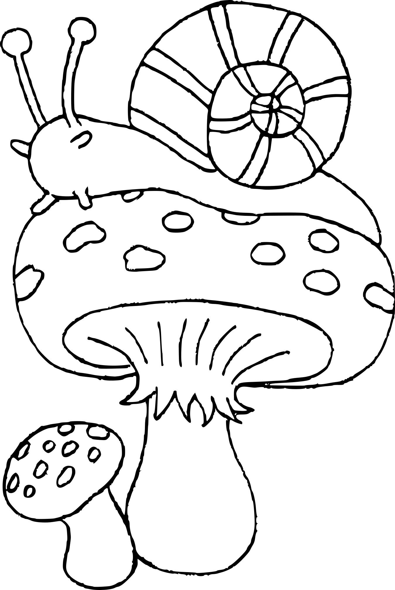 Coloriage Escargot Sur Un Champignon À Imprimer tout Un Dessin