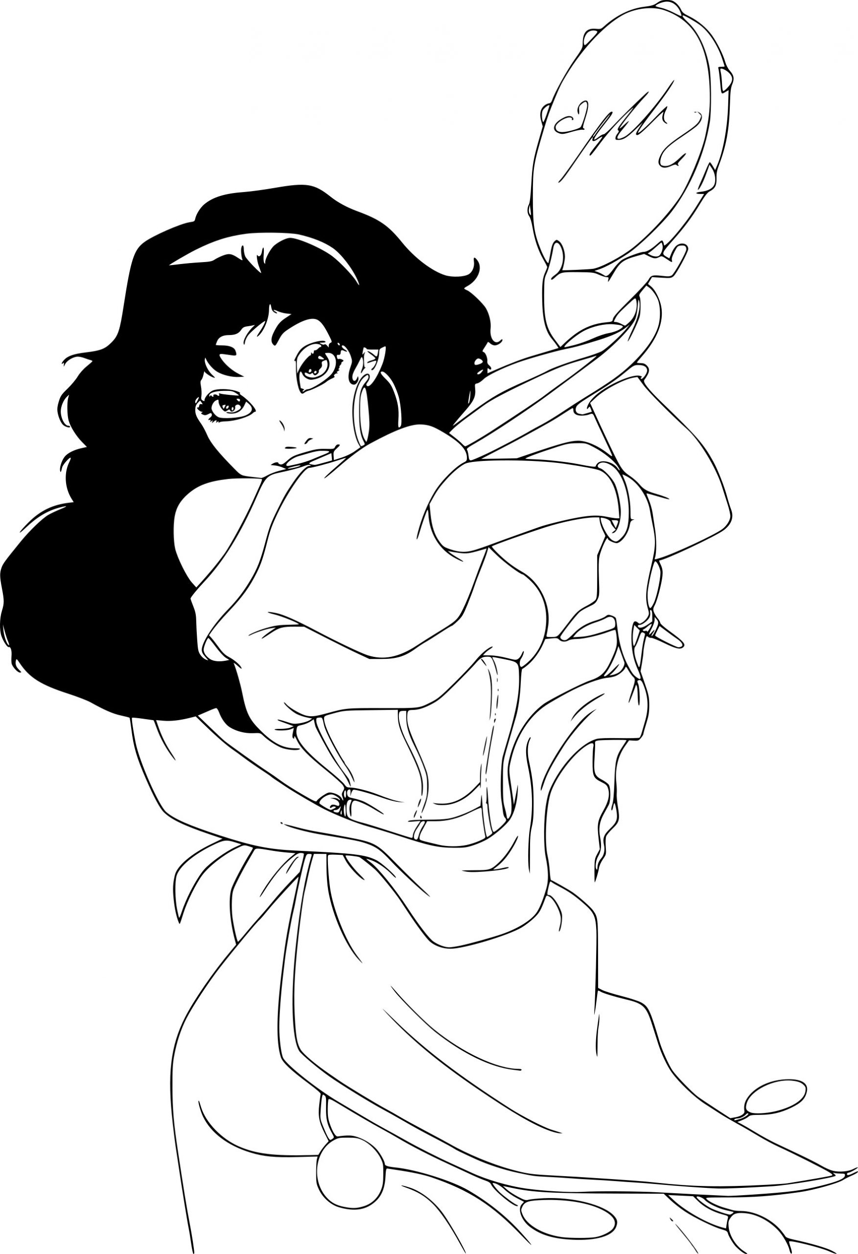 Coloriage Esmeralda Disney À Imprimer à Coloriage Disney