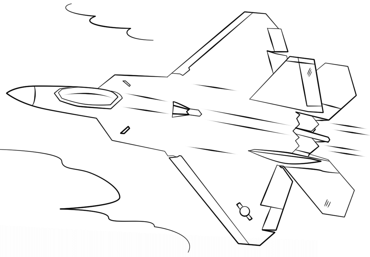 Coloriage F-22 Raptor Dessin Gratuit À Imprimer intérieur F Dessin