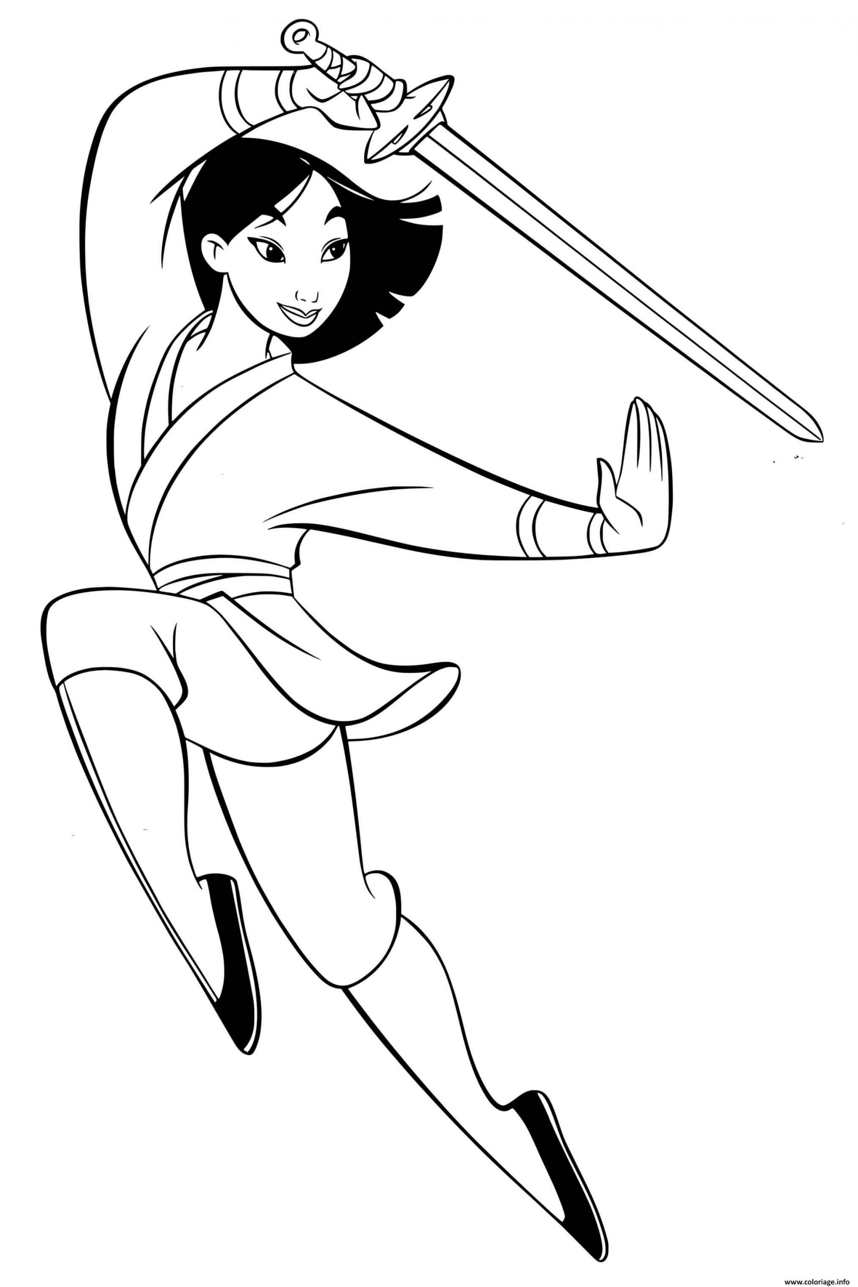 Coloriage Fa Mulan Inspire Par Le Personnage Legendaire encequiconcerne Coloriage Dessin Disney