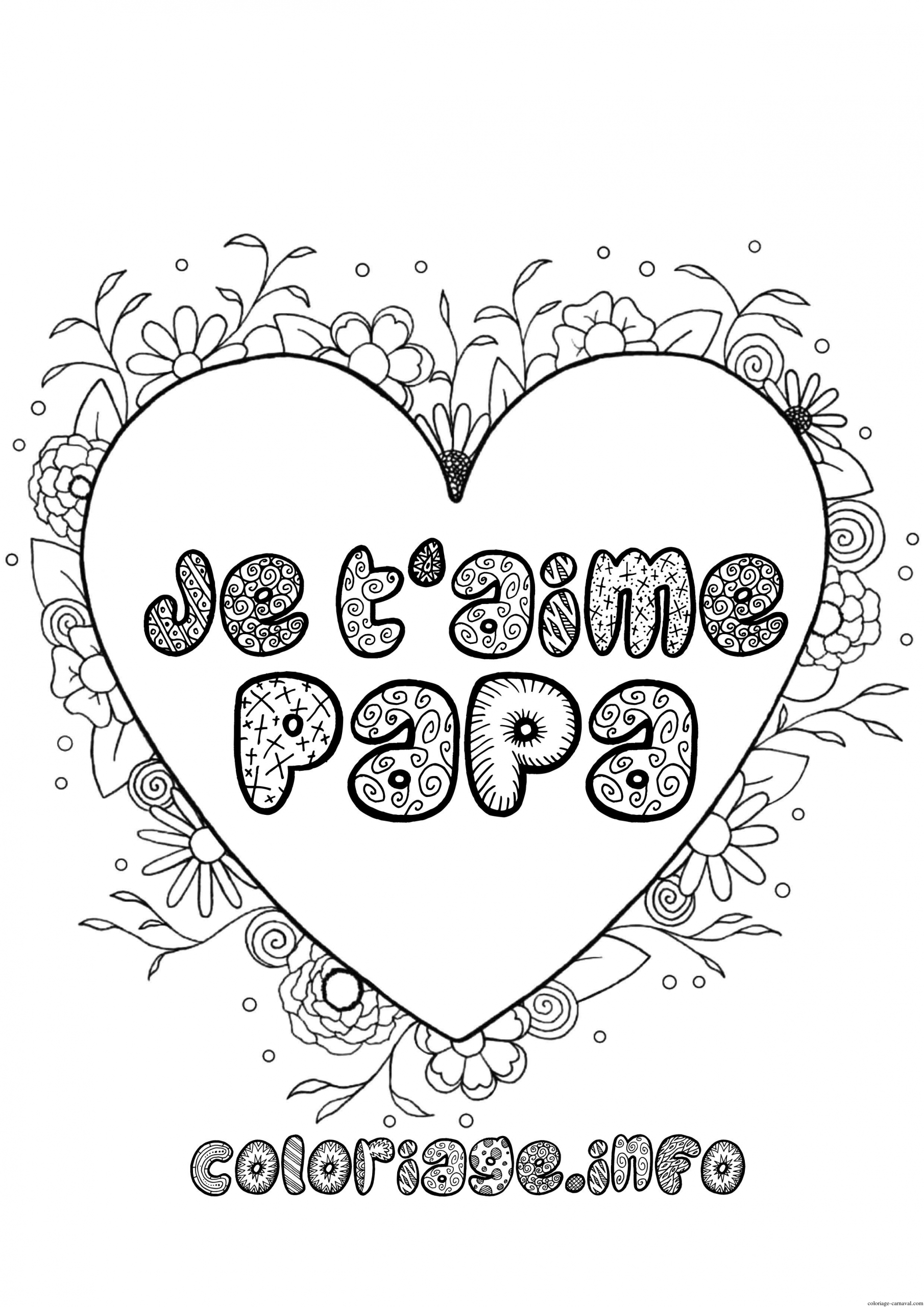 Coloriage Fete Des Peres Je Taime Papa Dessin Gratuit concernant Coloriage Dessin Fete Des Pere