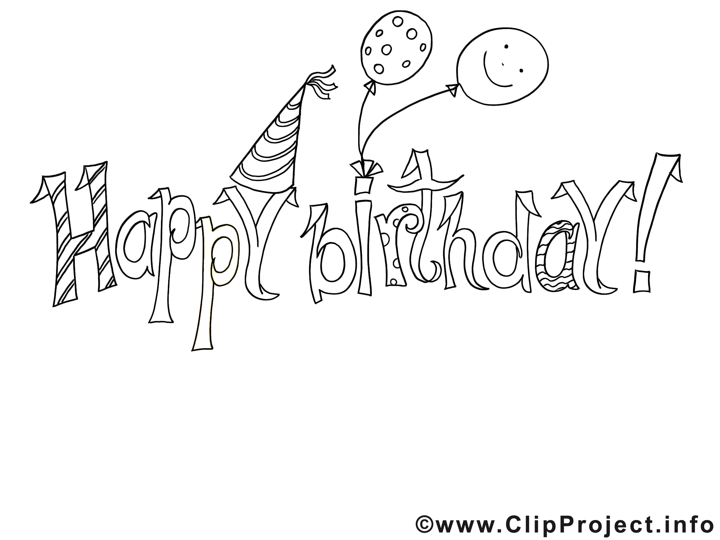 Coloriage Fête Image Gratuite - Anniversaire Illustration dedans Coloriage Anniversaire