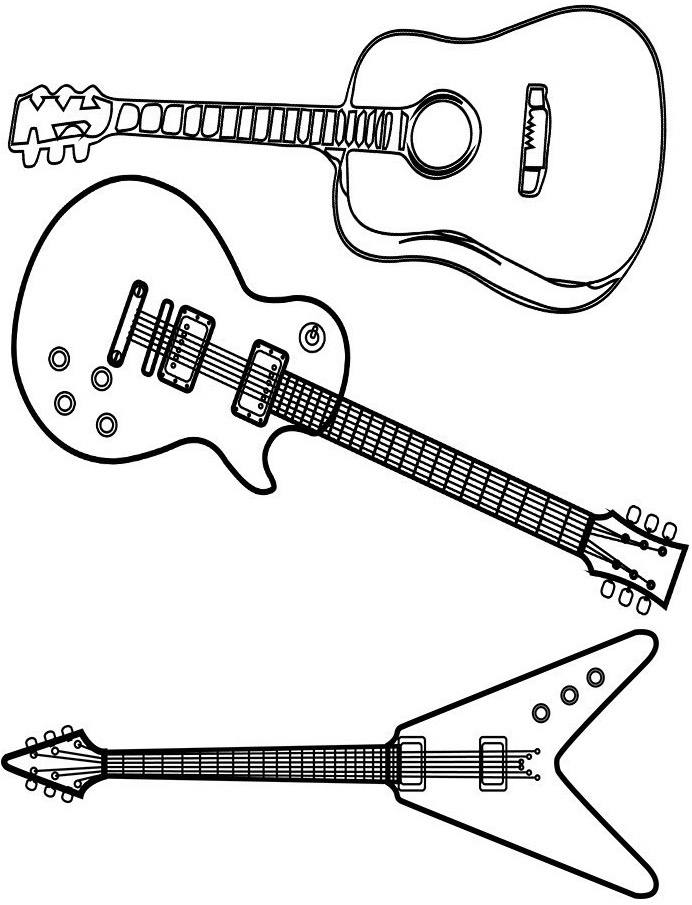 Coloriage Fille Jouant De La Guitare Dessin Gratuit À Imprimer encequiconcerne Coloriage Guitare
