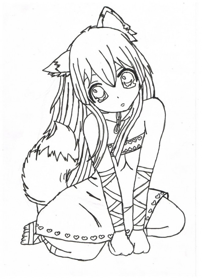 Coloriage Fille Kawaii Sur Ordinateur Dessin Gratuit À pour Coloriage Dessin Anime Imprimer Gratuit