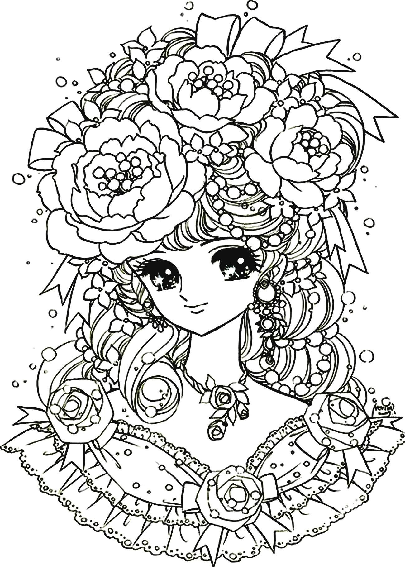 Coloriage Fille Manga Difficile À Imprimer concernant Dessin Pour Coloriage