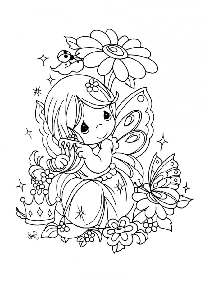 Coloriage Fille Mignonne Dans La Nature Dessin Gratuit À intérieur Coloriage Dessin Fille