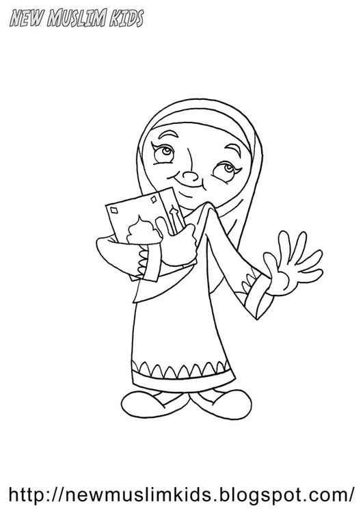 Coloriage Fille Musulmane - Coloriages Gratuits À Imprimer intérieur Coloriage Dessin Islam