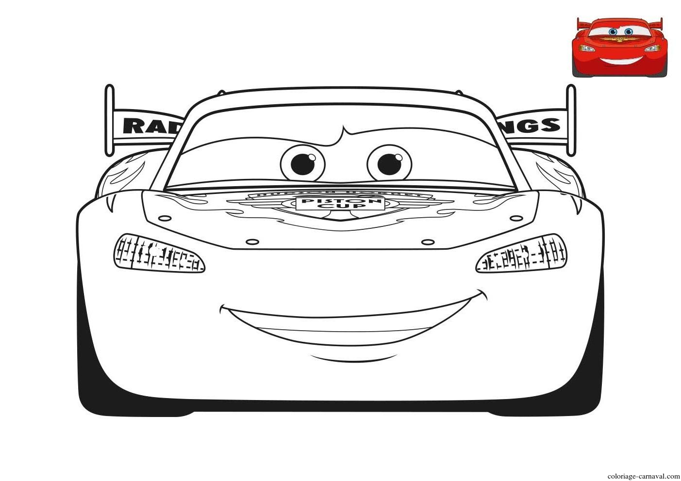 Coloriage Film Cars 3 Flash Mcqueen Voiture Rouge Dessin tout Coloriage Voiture