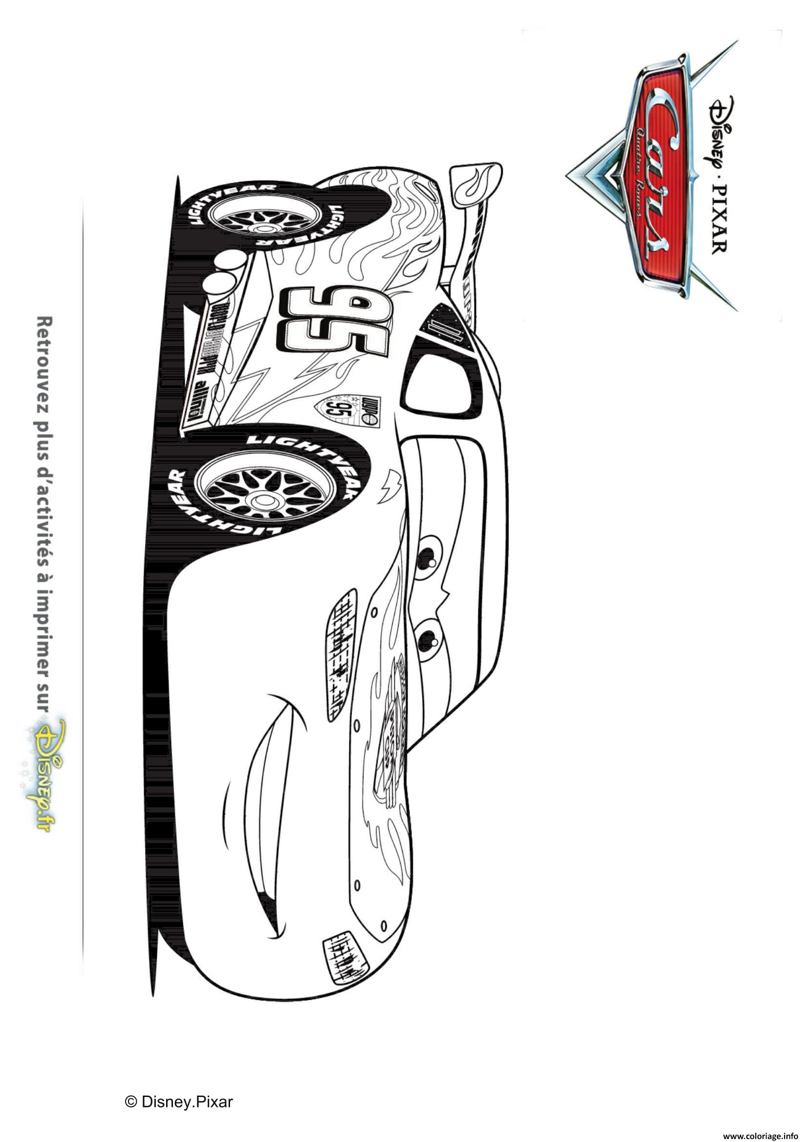 Coloriage Flash Mcqueen Disney Cars 3 - Jecolorie à Cars 3 Coloriage