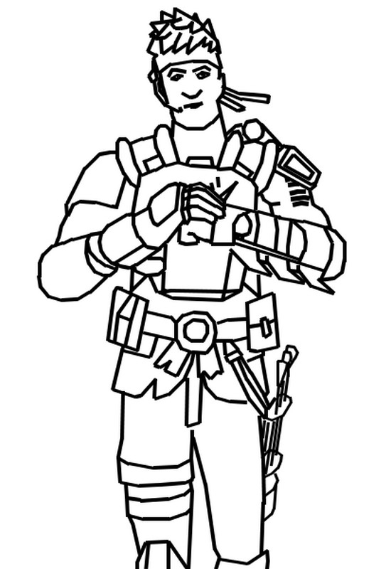 Coloriage Fortnite Chapitre 2 Saison 6 : Agent Jones - Skin 19 à Fortnite Saison 6 Dessin