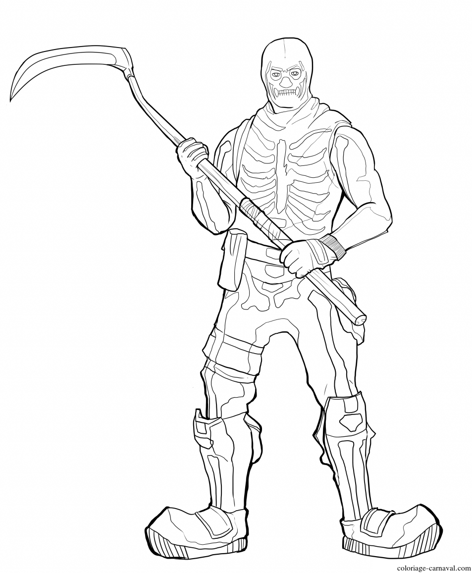 Coloriage Fortnite Skeleton Skin Dessin Gratuit pour Dessin Fortnite,