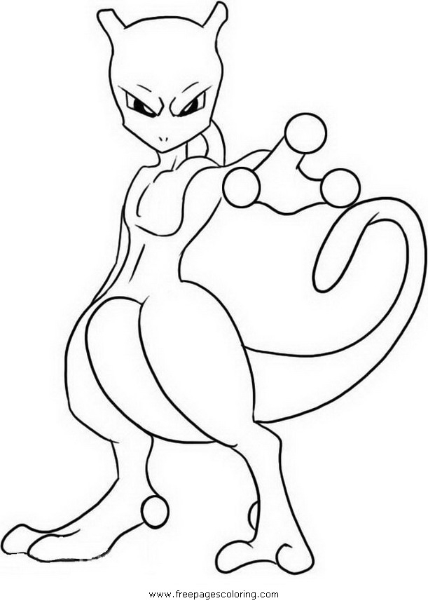 Coloriage Fr: Coloriage A Imprimer Pokemon Mewtwo pour Mewtwo Y Coloriage