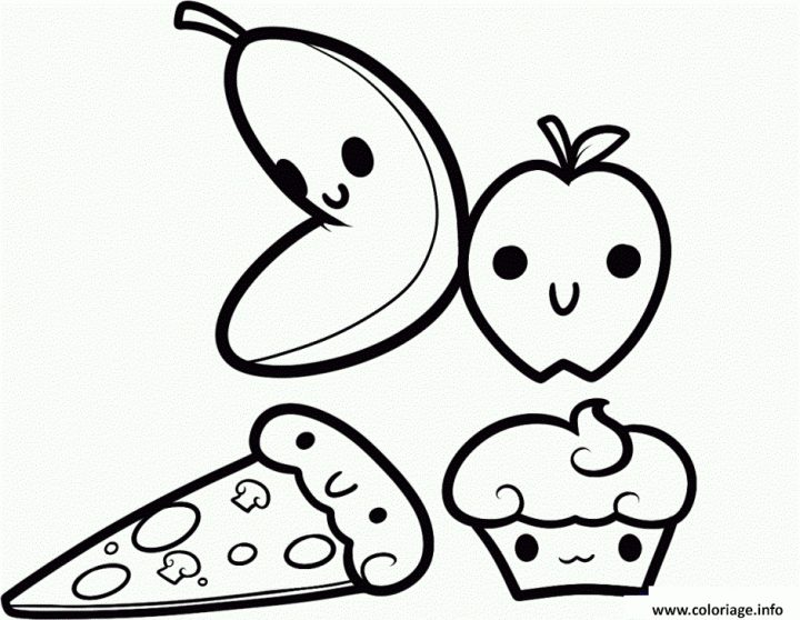 Coloriage Fruits Kawaii Dessin Kawaii À Imprimer avec Coloriage Dessin Kawai