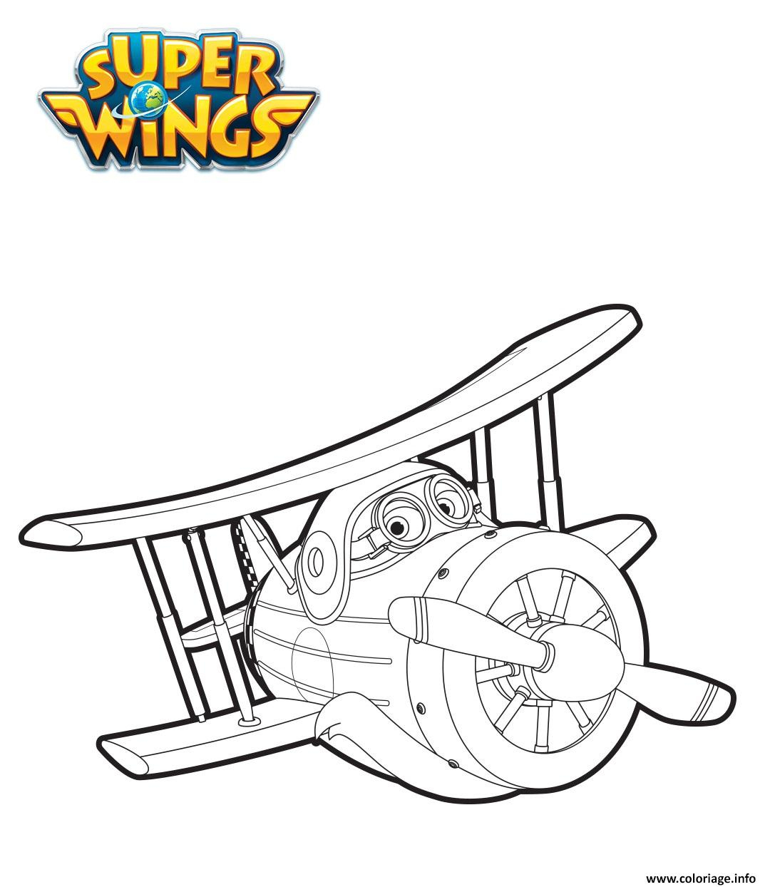 Coloriage Grand Albert En Mode Avion Dessin Super Wings À dedans Dessin Animé Coloriage Super Wings