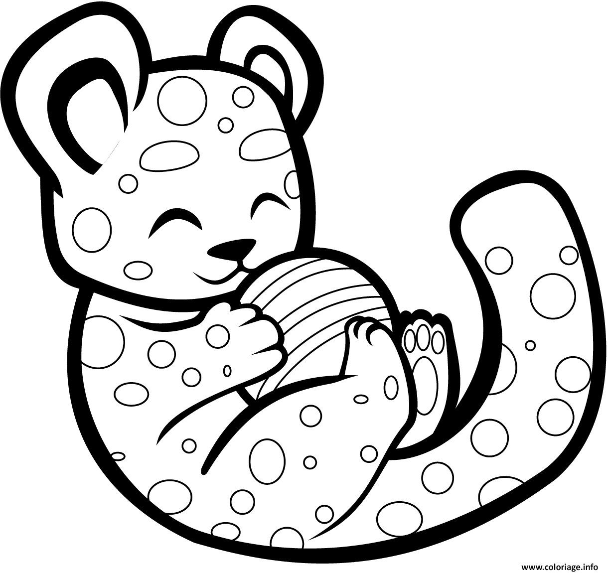 Coloriage Guepard Mignon Jouant Avec Une Balle Dessin encequiconcerne Coloriage Kawaii Animaux