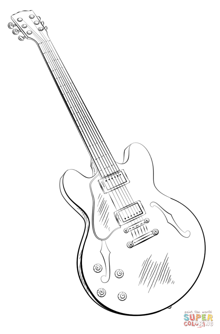 Coloriage - Guitare Électrique | Coloriages À Imprimer destiné Coloriage Dessin Guitare