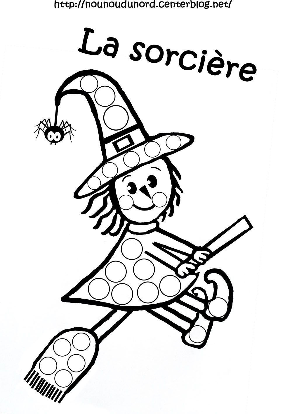 Coloriage Halloween A Gommettes dedans Coloriage Halloween