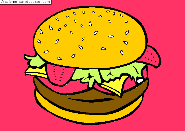 Coloriage Hamburger - Sans Dépasser à Coloriage Dessin Hamburger