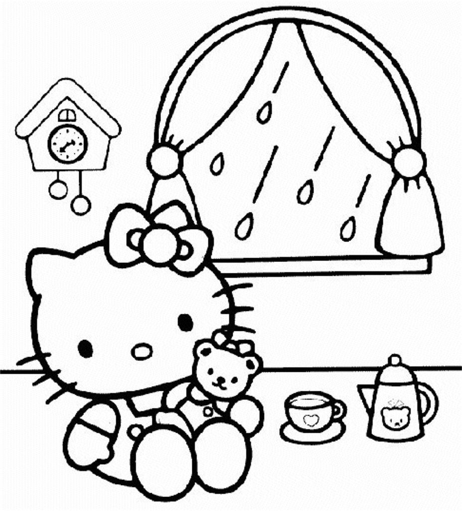 Coloriage Hello Kitty encequiconcerne Coloriage Hello Kitty,