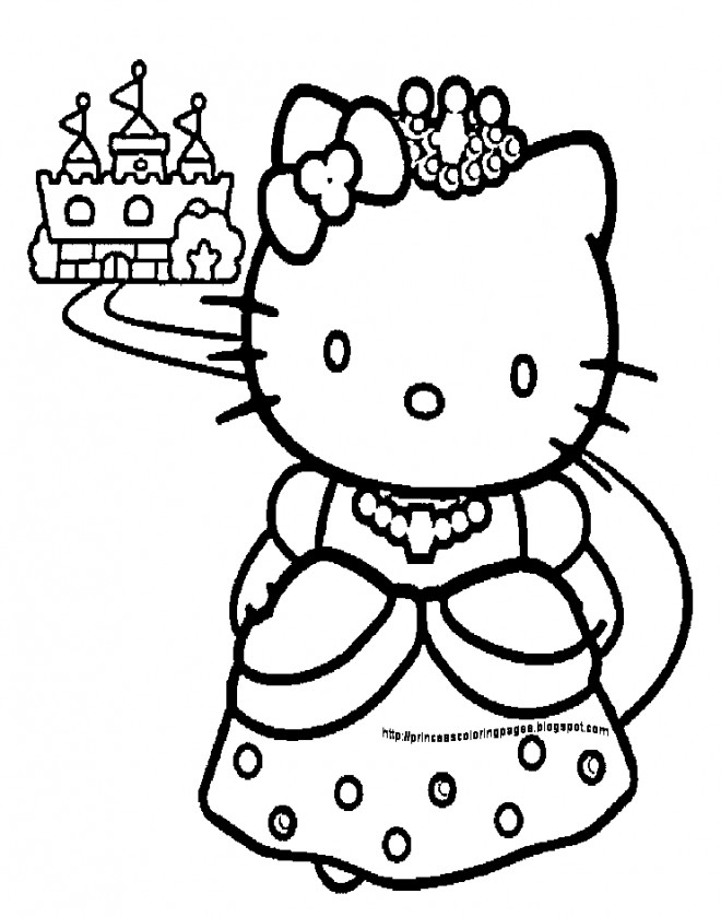 Coloriage Hello Kitty Princesse Gratuit À Imprimer pour Coloriage Hello Kitty