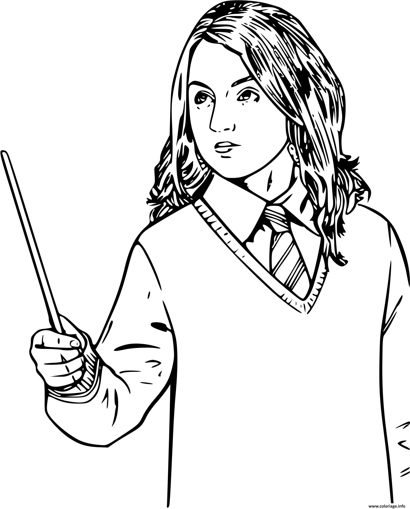 Coloriage Hermione Granger Patronus En Forme De Loutre pour Coloriage Dessin Harry Potter