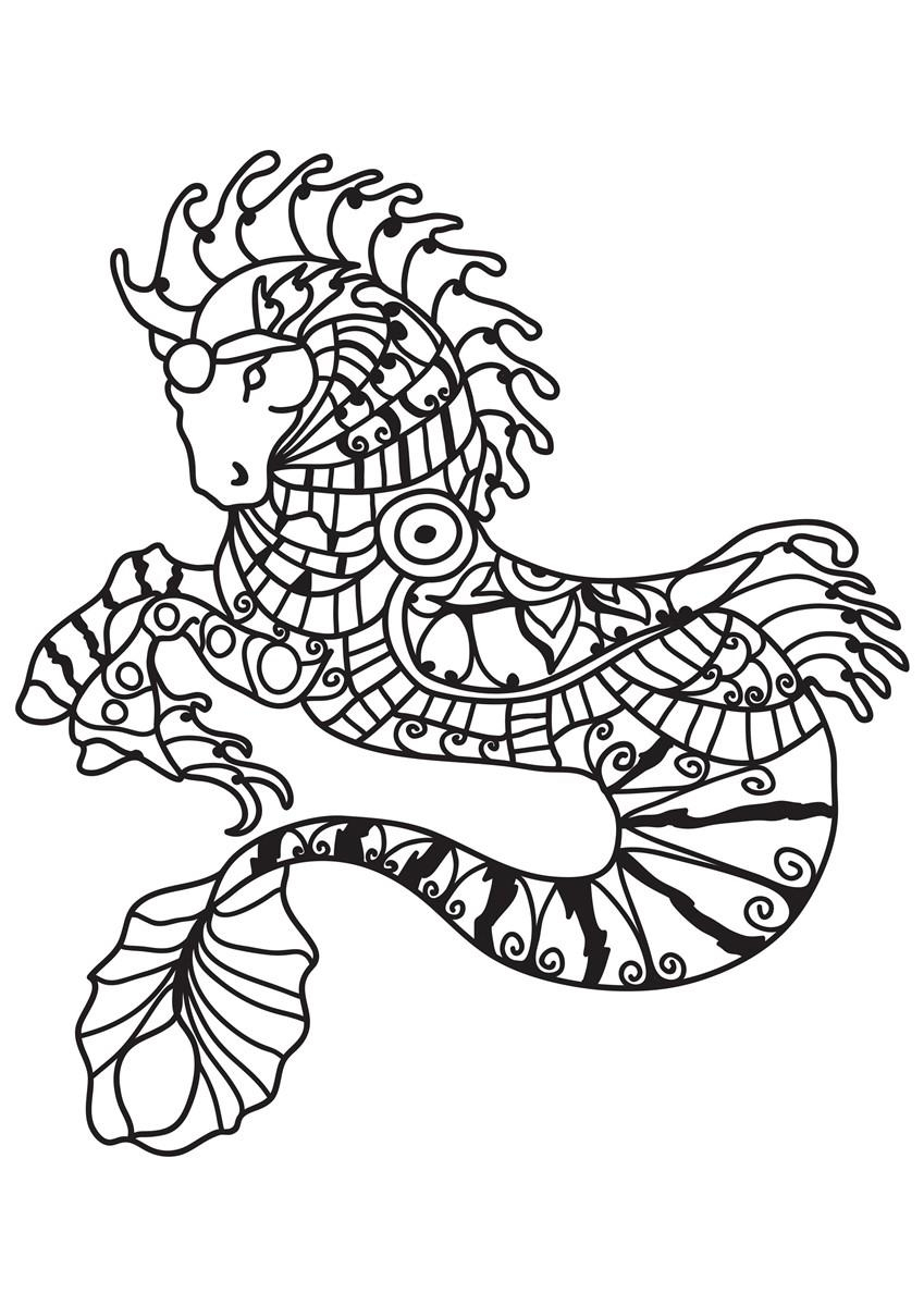 Coloriage Hippocampe - Coloriages Gratuits À Imprimer concernant Dé Coloriage