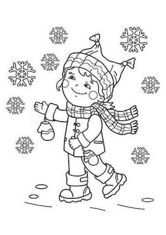 Coloriage Hiver destiné Coloriage Enfance,