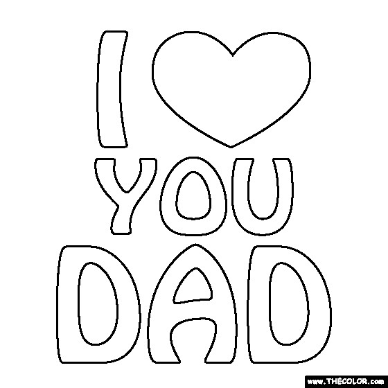 Coloriage I Love You Dad En Noir Et Blanc Dessin Gratuit À pour Dessin Y Love You