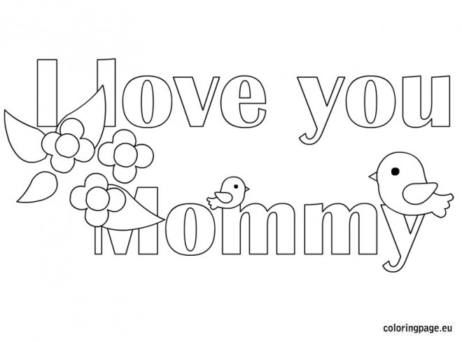 Coloriage I Love You Mommy Facile Dessin Gratuit À Imprimer pour Dessin Y Love You,