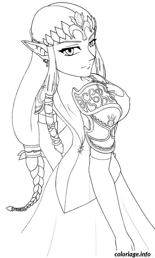 Coloriage Illustration Princesse Zelda Dessin Gratuit À concernant Dessin Coloriage Zelda