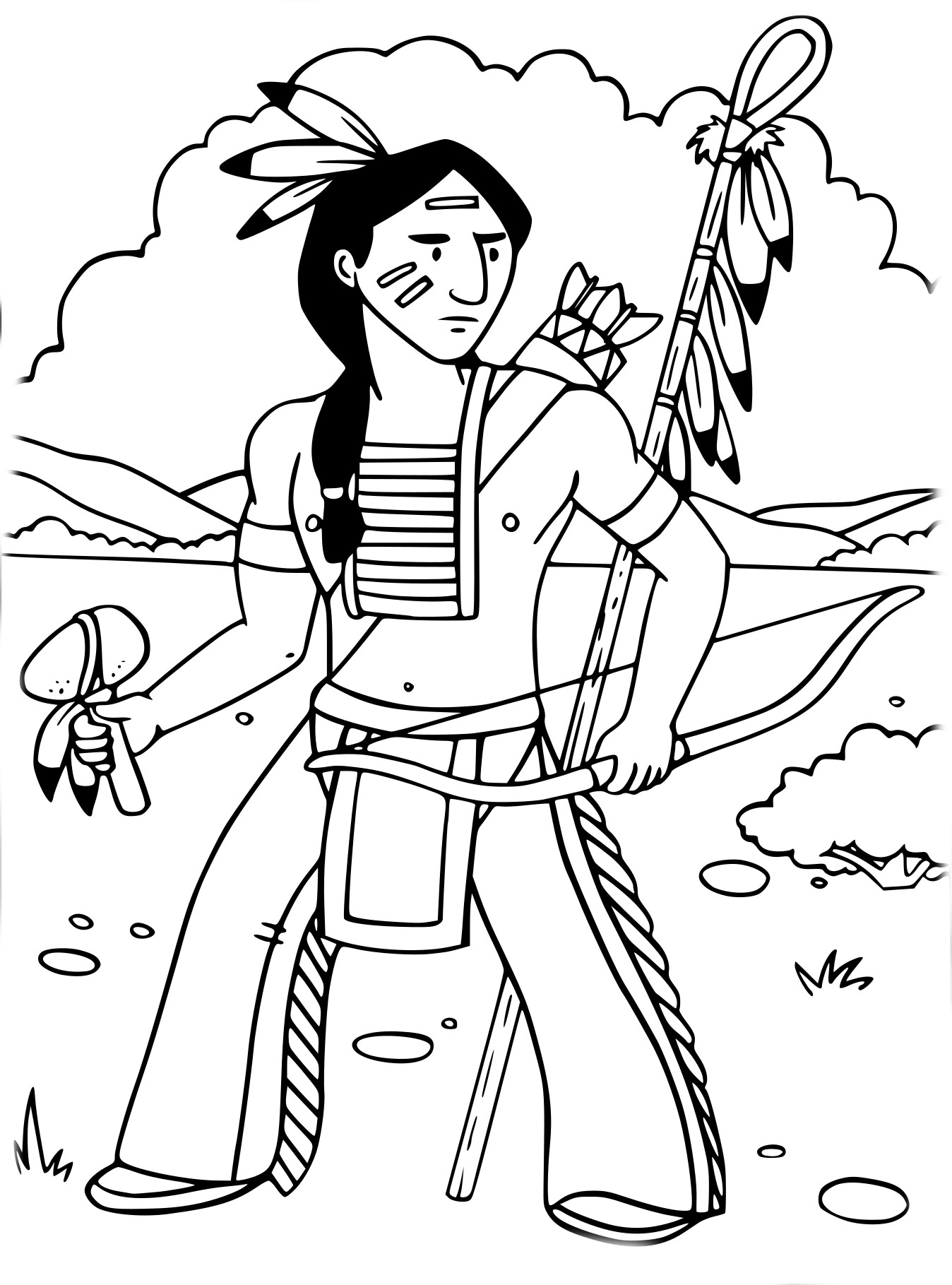 Coloriage Indien Et Dessin À Imprimer tout Imprimer Coloriage Dessin Animé