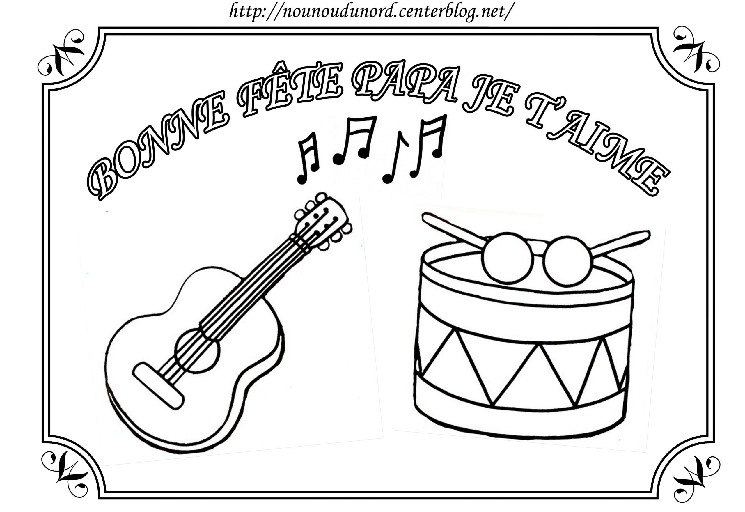 Coloriage Instruments De Musique Pour La Fête avec Coloriage Dessin Note De Musique