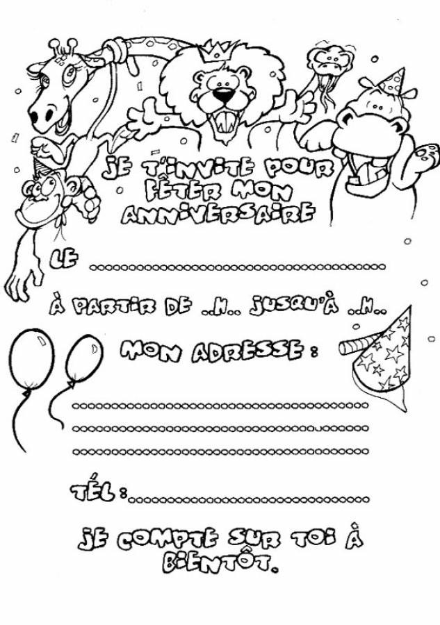 Coloriage Invitation Anniversaire 7 - Lescoloriages encequiconcerne Coloriage Anniversaire 7 Ans