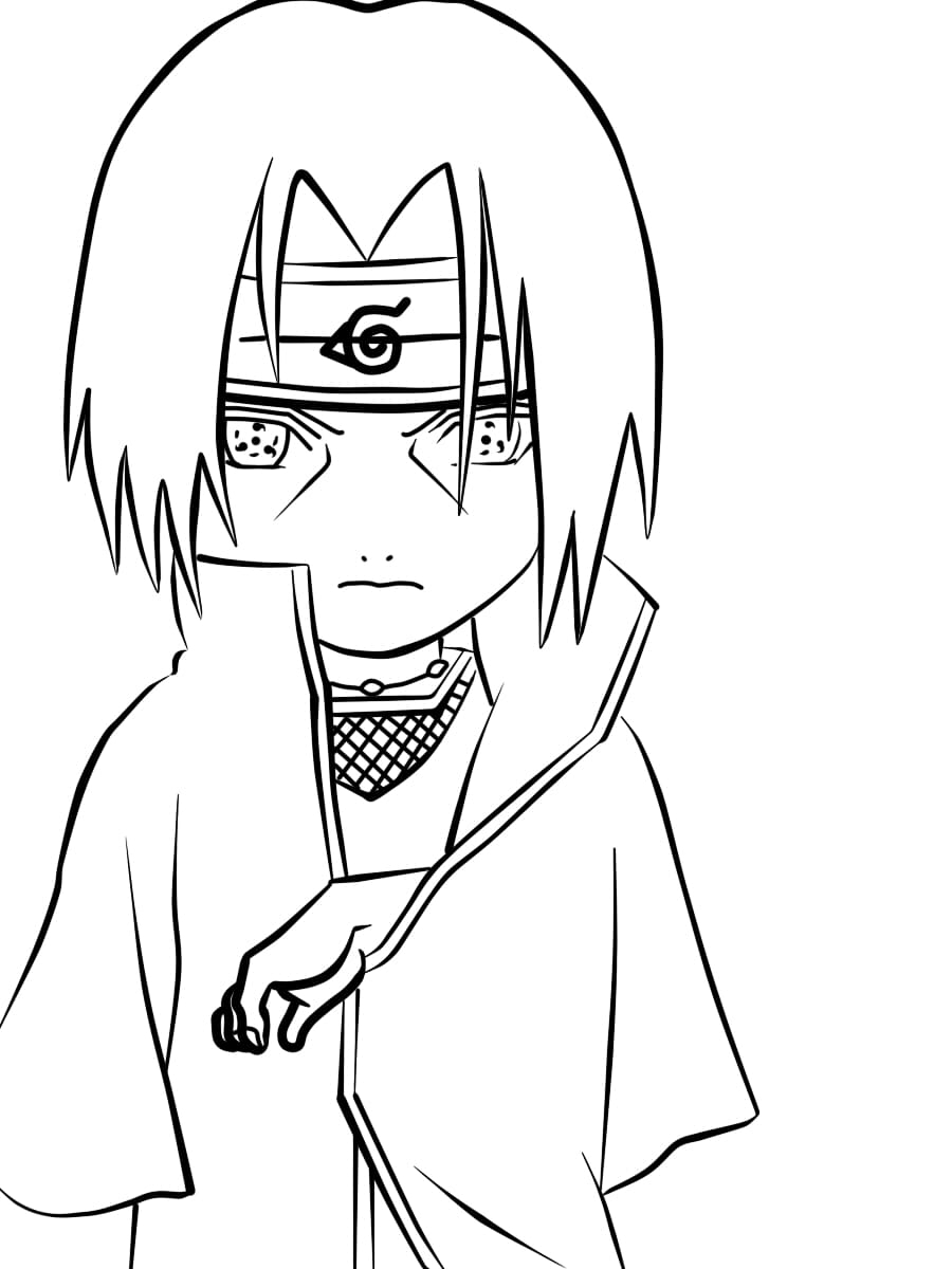 Coloriage Itachi Uchiha . Coloriage Gratuit À Imprimer concernant Dessin Itachi,