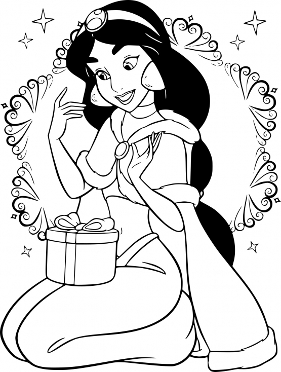 Coloriage Jasmine À Noël À Imprimer Gratuit avec Coloriage Jasmine,