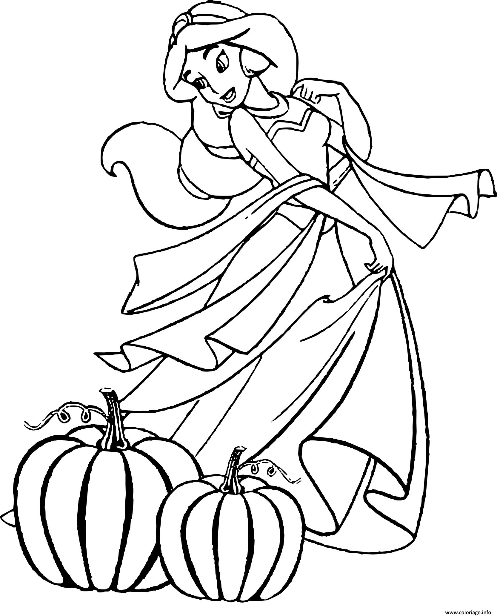 Coloriage Jasmine Princesse Halloween Dessin Jasmine À intérieur Coloriage Dessin Princesse